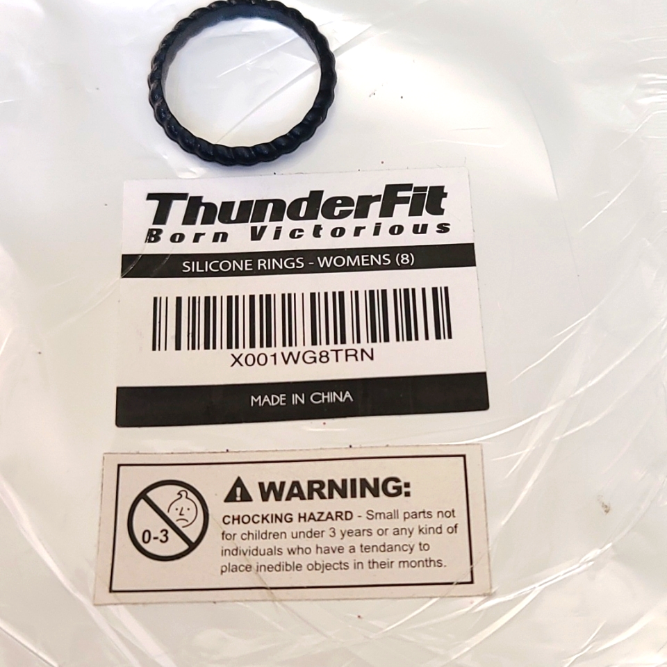 Thunderfit Womens Silicone Ring Size 8 Black. Nwt. + 50% Off Coupon